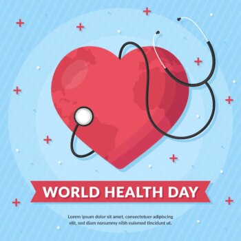 Free Vector | Flat design heart with stethoscope world health day