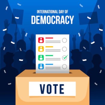 Free Vector | Flat design international day of democracy background with voting