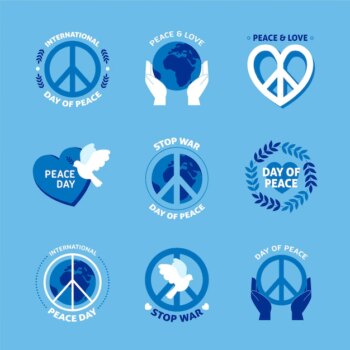 Free Vector | Flat design international day of peace labels