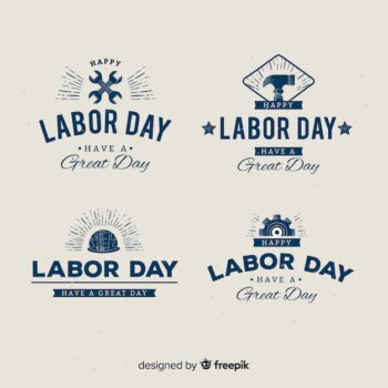 Free Vector | Flat design labor day badge collection