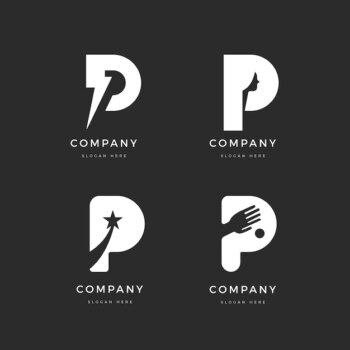 Free Vector | Flat design p logo template collection