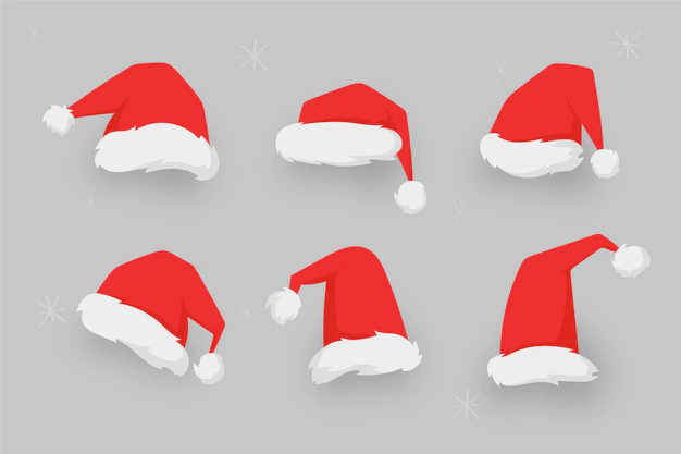 Free Vector | Flat design santa claus hat collection