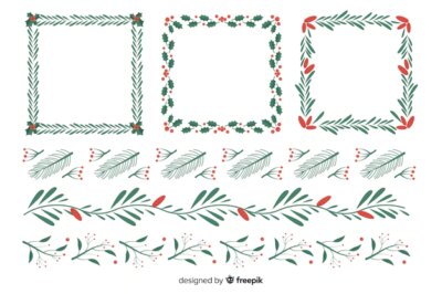 Free Vector | Flat design set christmas frames and borders