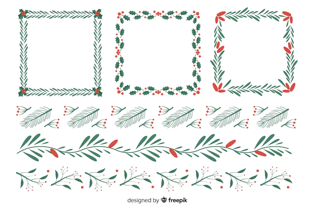 Free Vector | Flat design set christmas frames and borders