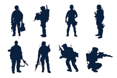 Free Vector | Flat design soldier silhouette