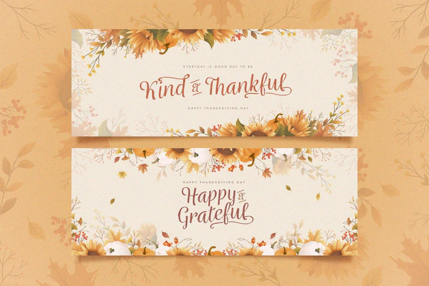 Free Vector | Flat design thanksgiving banners