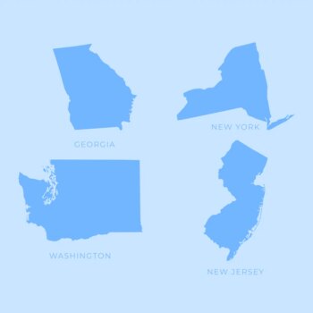 Free Vector | Flat design usa states outline map