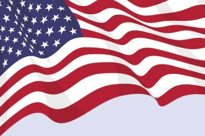 Free Vector | Flat design waving american flag background