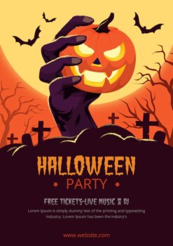 Free Vector | Flat halloween party poster