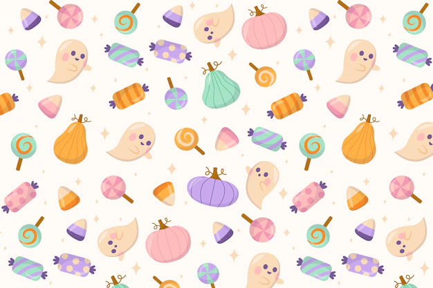 Free Vector | Flat halloween pastel pattern background