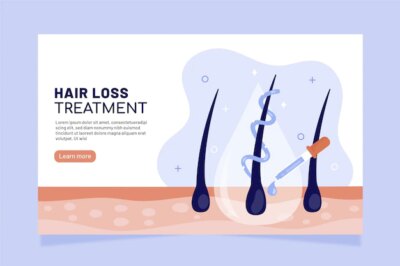 Free Vector | Flat-hand drawn hair loss treatment landing page