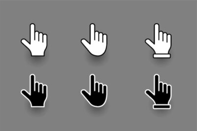Free Vector | Flat hand finger pointer cursor set