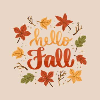 Free Vector | Flat hello fall lettering for autumn celebration