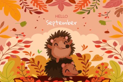 Free Vector | Flat hello september background for autumn
