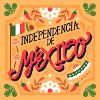 Free Vector | Flat lettering for mexico independence celebration