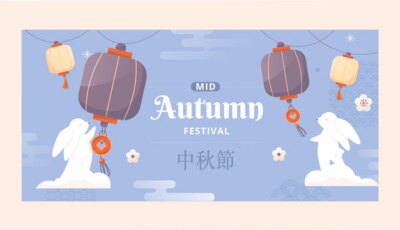 Free Vector | Flat mid-autumn festival horizontal banner template