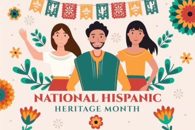 Free Vector | Flat national hispanic heritage month background