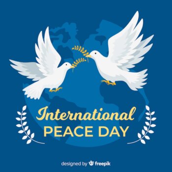 Free Vector | Flat peace day background with dove
