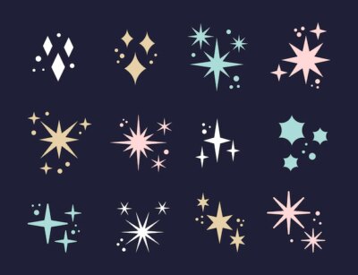 Free Vector | Flat sparkling star collection