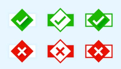 Free Vector | Flat style check mark and cross buttons