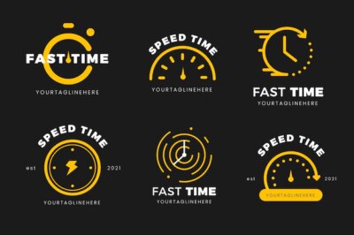 Free Vector | Flat time logo templates collection