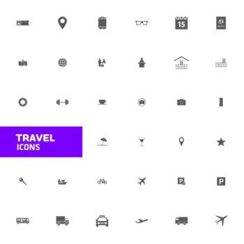 Free Vector | Flat travel icons set