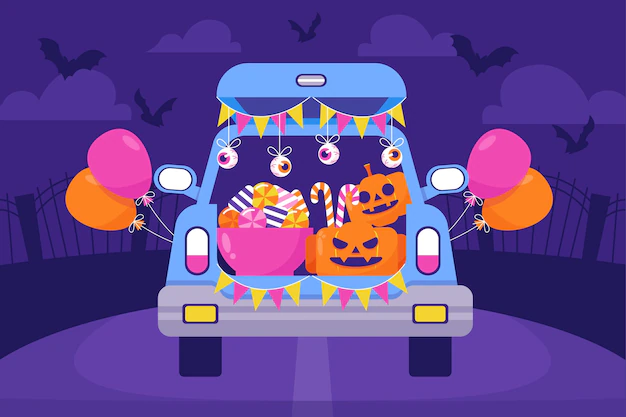 Free Vector | Flat trunk or treat background