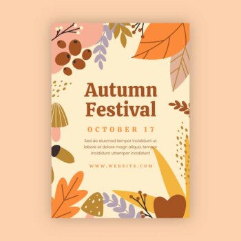 Free Vector | Flat vertical poster template for autumn