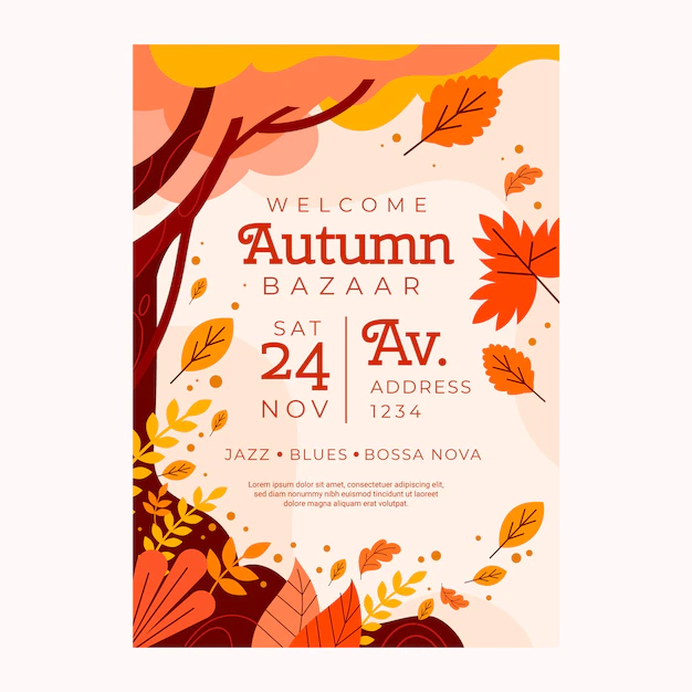 Free Vector | Flat vertical poster template for autumn celebration