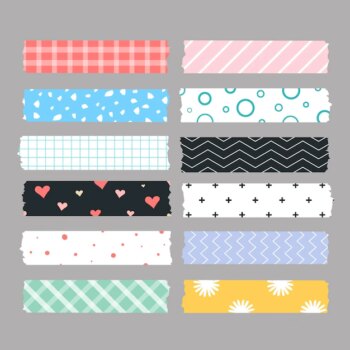 Free Vector | Flat washi tape collection