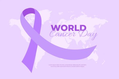 Free Vector | Flat world cancer day purple ribbon