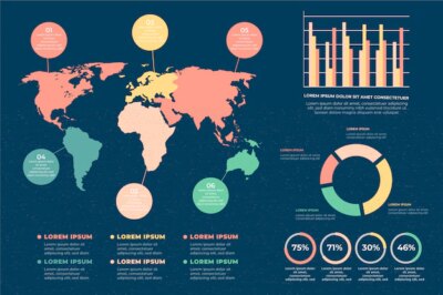 Free Vector | Flat world maps infographics