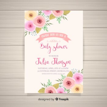 Free Vector | Floral baby shower template