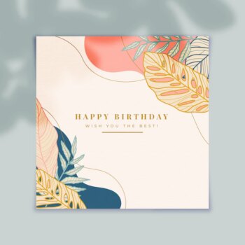 Free Vector | Floral birthday card template