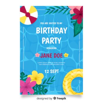 Free Vector | Floral birthday invitation template