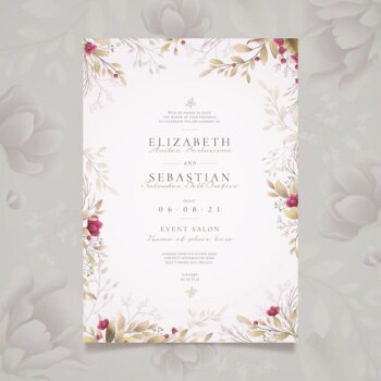 Free Vector | Floral engagement invitation template