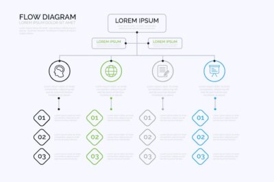 Free Vector | Flow diagram infographic template