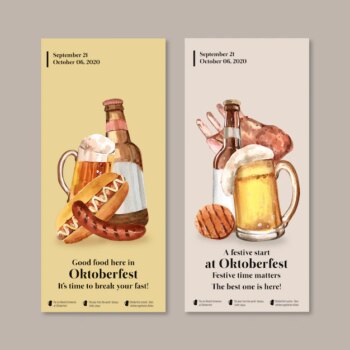 Free Vector | Flyer design with oktoberfest concept, beer and food