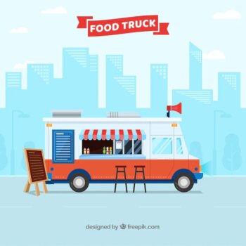 Free Vector | Food truck background