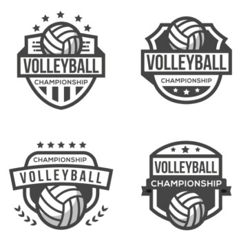 Free Vector | Four logos for volleyball