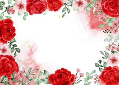 Free Vector | Freedom rose red flower frame background with white space