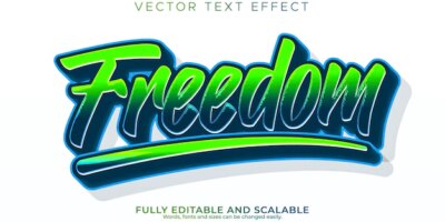 Free Vector | Freedom stylish text effect editable modern lettering typography font style