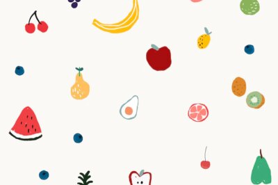 Free Vector | Fruits background desktop wallpaper, cute vector