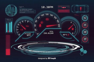 Free Vector | Futuristic holographic interface of a car