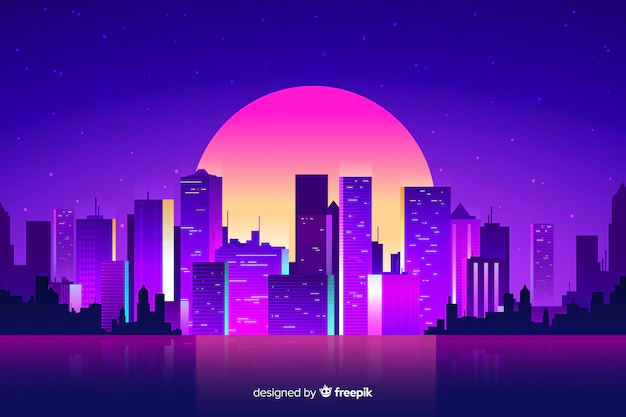 Free Vector | Futuristic night city background