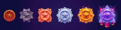 Free Vector | Game ranking badges with star and fantasy frame