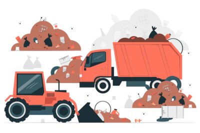 Free Vector | Garbage management concept illustration