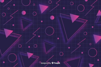 Free Vector | Geometric background in memphis style