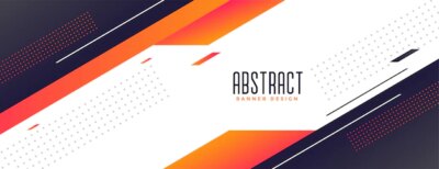 Free Vector | Geometric memphis style modern banner with orange shapes
