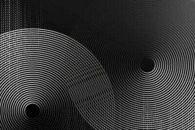 Free Vector | Geometric pattern black technology background with circles
